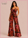 Viva a Miami Mesh Jumpsuit Orange Combo