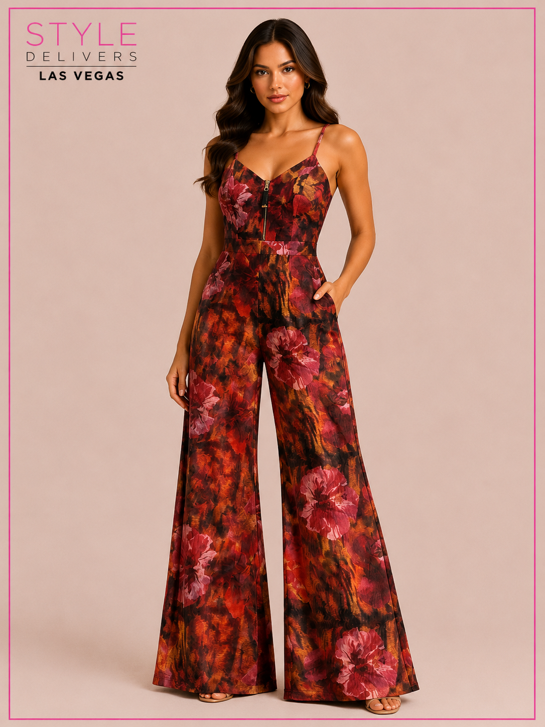 Viva a Miami Mesh Jumpsuit Orange Combo