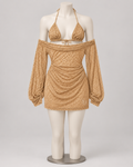 Beauty Within Mesh 3 Piece Set Beige on a display mannequin; AI-generated styling visualization. Original product photos retained for reference.