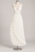 Delicate Mesh Maxi Dress Ivory on an ivory dress form; AI-generated styling visualization. Refer to original product photos for garment details.