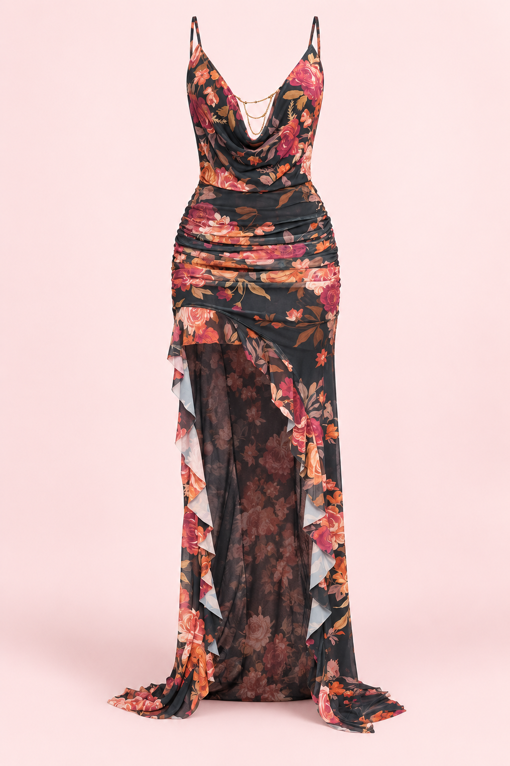 Bianca Floral Mesh Maxi Dress (NO DISCOUNT) — AI-assisted product-only presentation